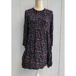 American Eagle longsleeve dark  floral print dress witchy dress short sz S